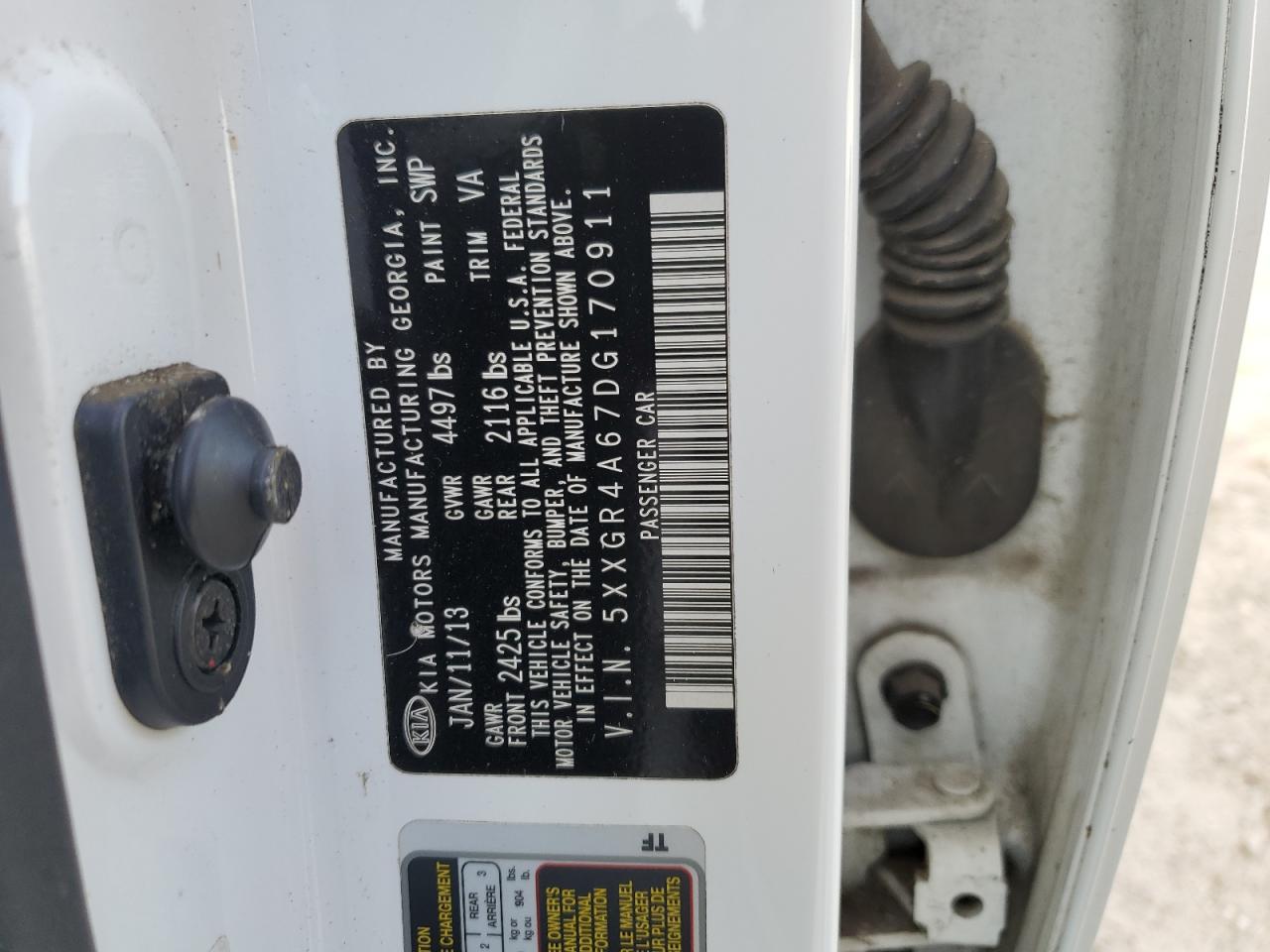 5XXGR4A67DG170911 2013 Kia Optima Sx