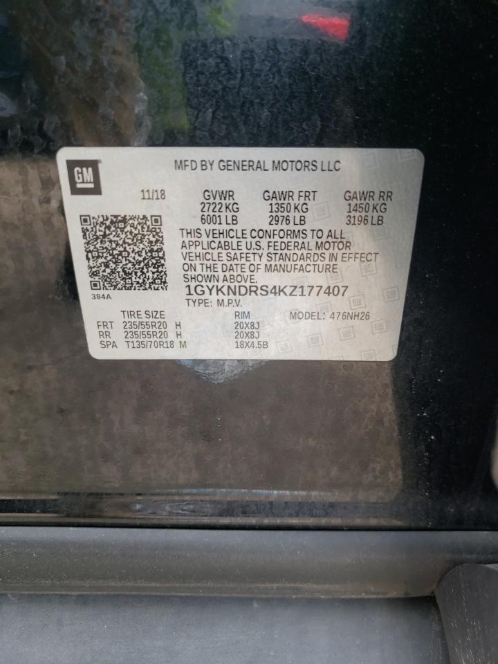 1GYKNDRS4KZ177407 2019 Cadillac Xt5 Luxury