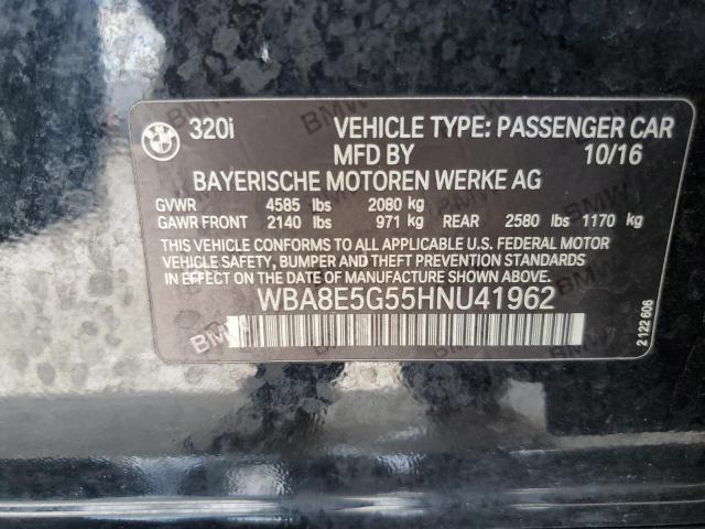 2017 BMW 320 Xi VIN: WBA8E5G55HNU41962 Lot: 61148994
