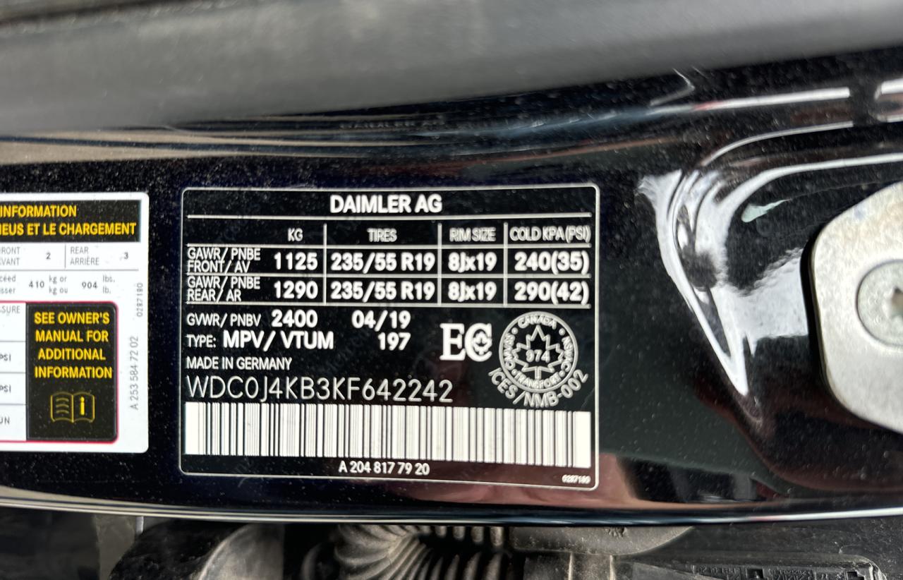 2019 Mercedes-Benz Glc Coupe 300 4Matic vin: WDC0J4KB3KF642242