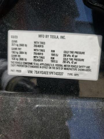 VIN 7SAYGAEE1PF743337 2023 Tesla MODEL Y no.14