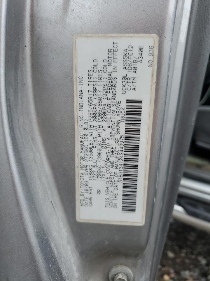 5TBRT34124S443975 2004 Toyota Tundra Access Cab Sr5