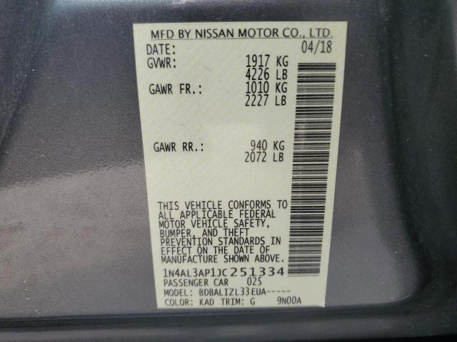 2018 NISSAN ALTIMA 2.5 - 1N4AL3AP1JC251334