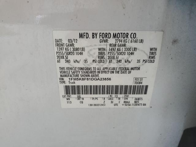 2013 Ford Explorer Limited VIN: 1FM5K8F81DGA23856 Lot: 62050374