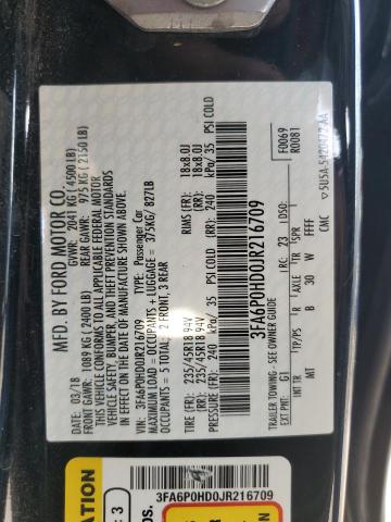 VIN 3FA6P0HD0JR216709 2018 Ford Fusion, SE no.12