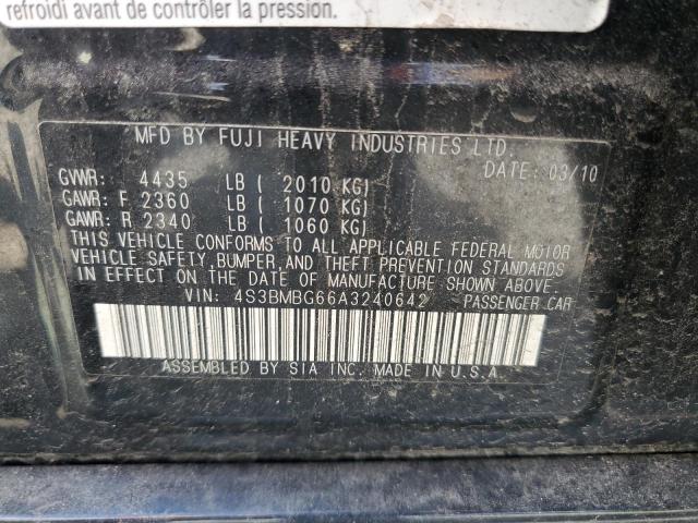 2010 Subaru Legacy 2.5I Premium VIN: 4S3BMBG66A3240642 Lot: 62409634