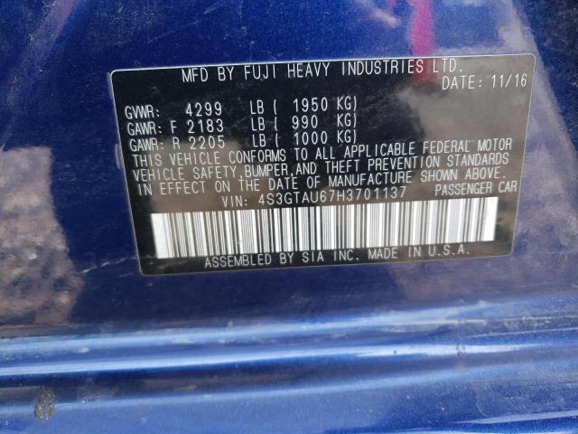 2017 SUBARU IMPREZA LI - 4S3GTAU67H3701137