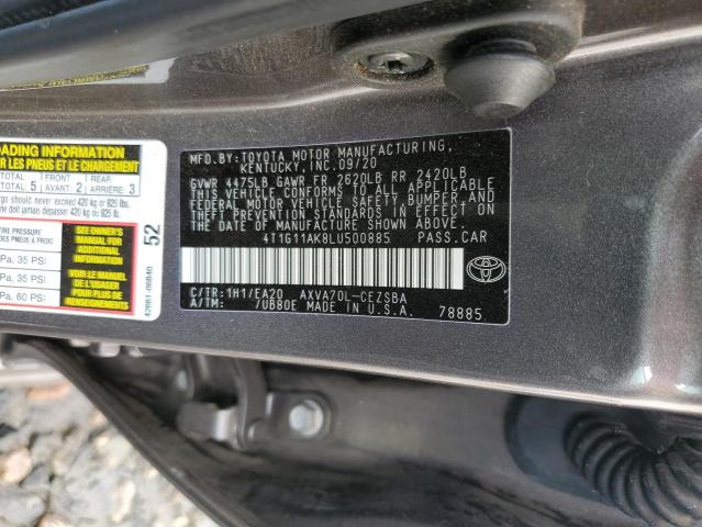 VIN 4T1G11AK8LU500885 2020 Toyota Camry, SE no.13