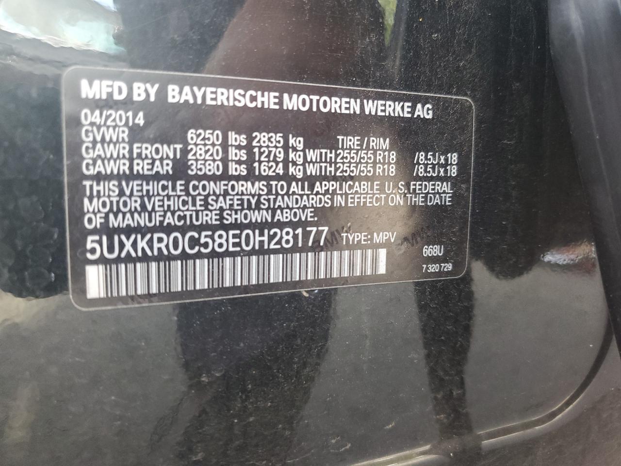 5UXKR0C58E0H28177 2014 BMW X5 xDrive35I