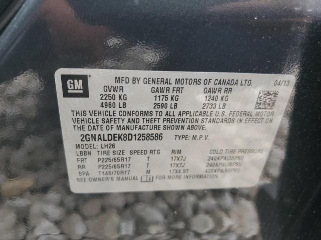 2013 Chevrolet Equinox Lt VIN: 2GNALDEK8D1258586 Lot: 61130164