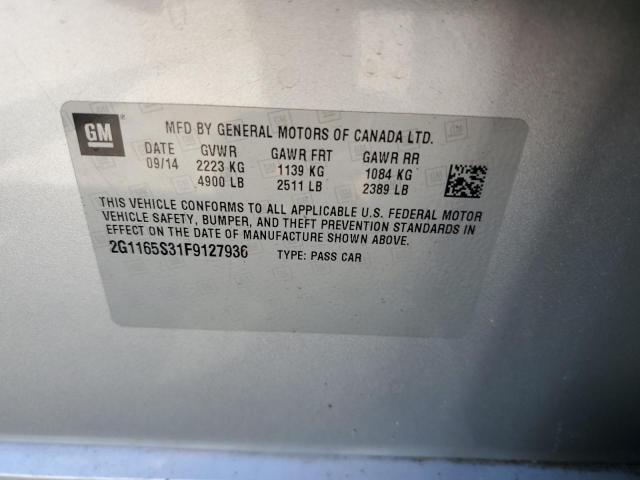 2015 Chevrolet Impala Ltz VIN: 2G1165S31F9127936 Lot: 61677574