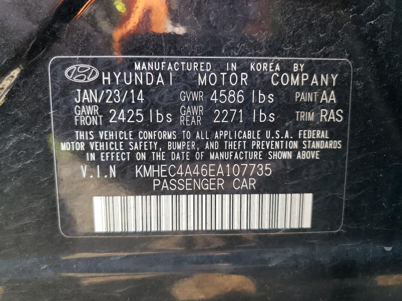 2014 Hyundai Sonata Hybrid vin: KMHEC4A46EA107735