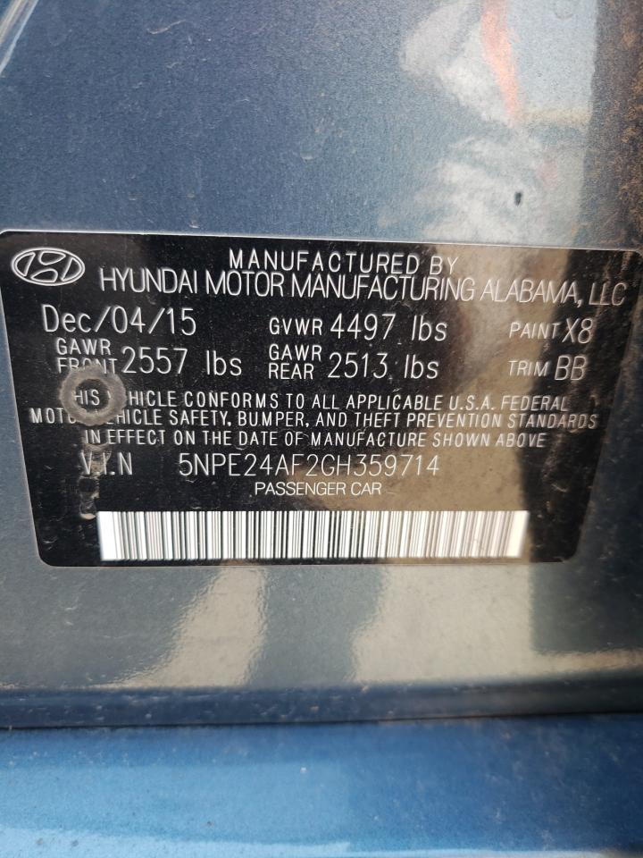 5NPE24AF2GH359714 2016 Hyundai Sonata Se