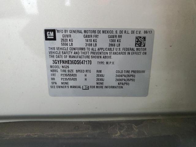 2013 Cadillac Srx Performance Collection VIN: 3GYFNHE36DS647170 Lot: 61100724