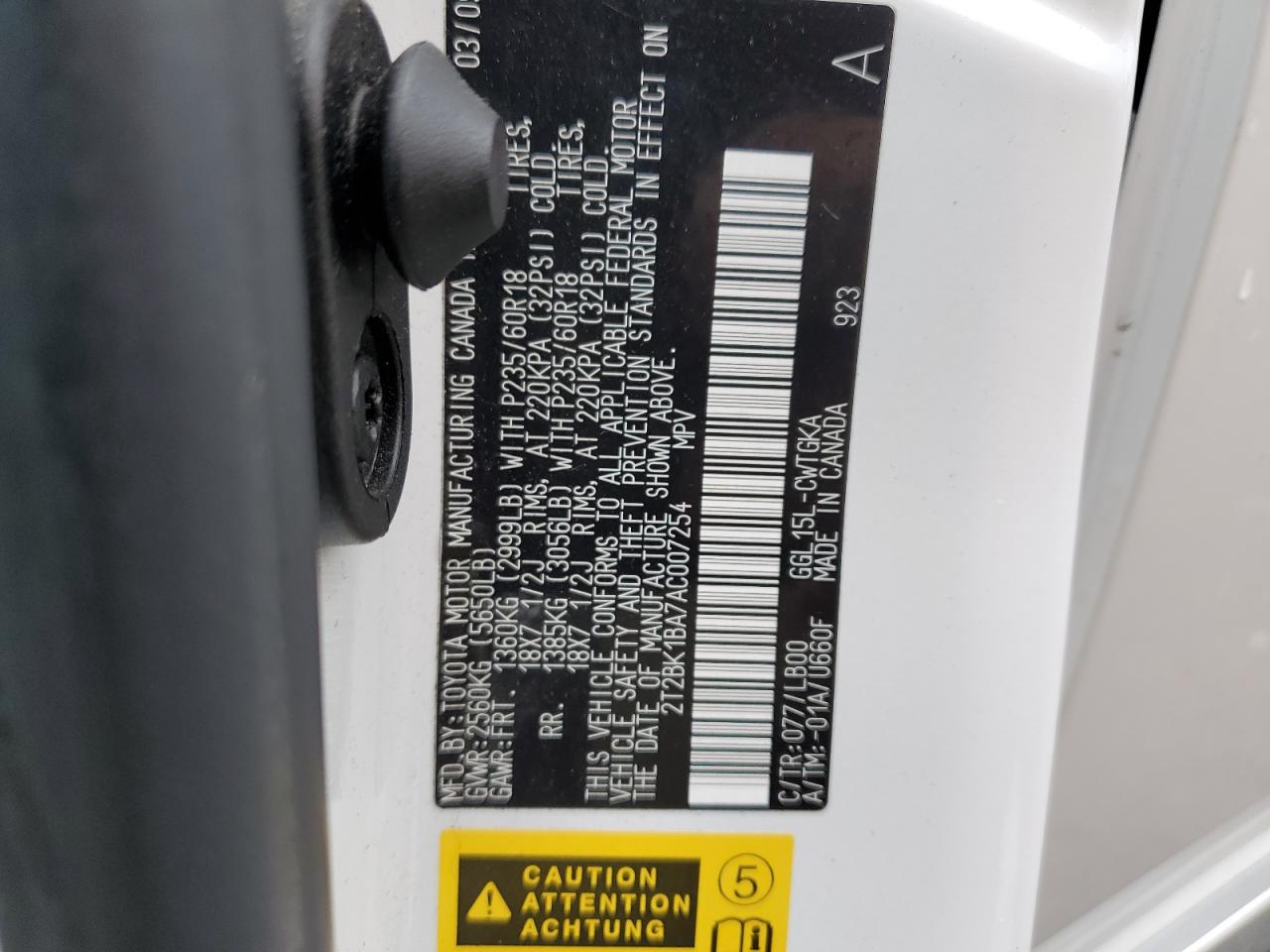 2T2BK1BA7AC007254 2010 Lexus Rx 350