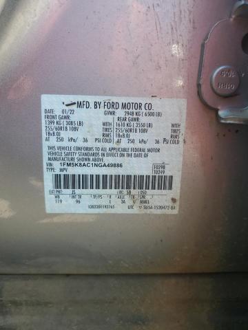 2022 Ford Explorer Police Interceptor VIN: 1FM5K8AC1NGA49886 Lot: 62082584