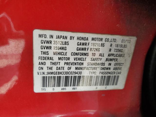 2013 Honda Fit VIN: JHMGE8H33DC029430 Lot: 61792994