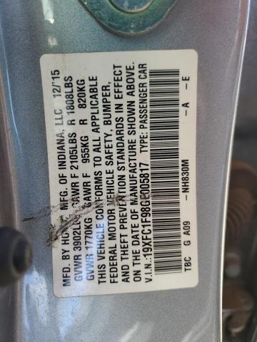 19XFC1F98GE005817 2016 Honda Civic Touring