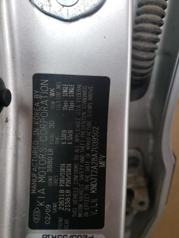 2010 Kia Soul + VIN: KNDJT2A28A7039502 Lot: 62040064