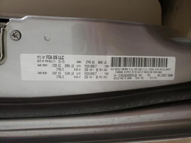 2016 DODGE GRAND CARA - 2C4RDGBG0GR243158
