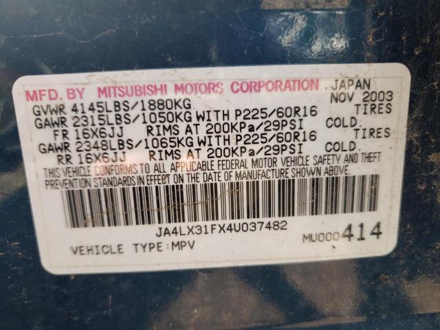 2004 Mitsubishi Outlander Ls VIN: JA4LX31FX4U037482 Lot: 62871684