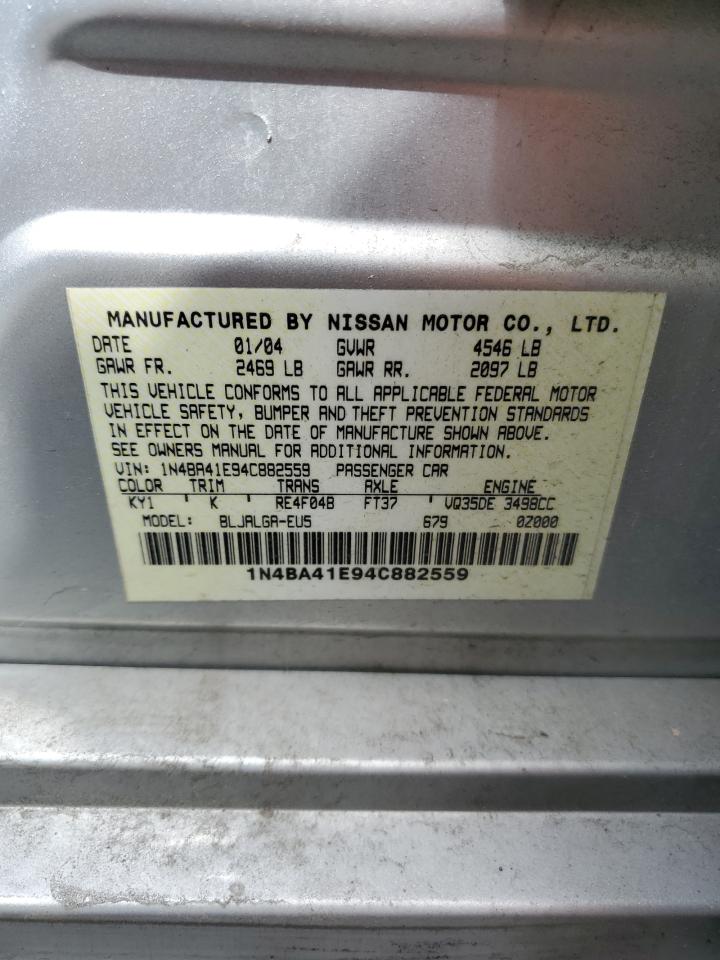 1N4BA41E94C882559 2004 Nissan Maxima Se