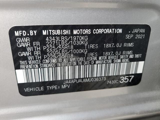 2021 Mitsubishi Outlander Sport Es VIN: JA4APUAU6MU036373 Lot: 62367014