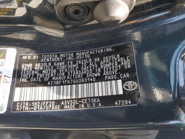 VIN 4T1BF1FK7GU263140 2016 Toyota Camry, LE no.12