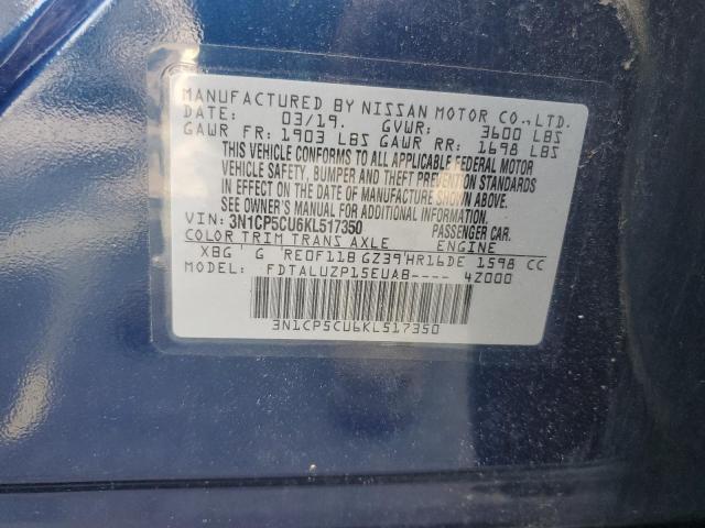 2019 NISSAN KICKS S - 3N1CP5CU6KL517350