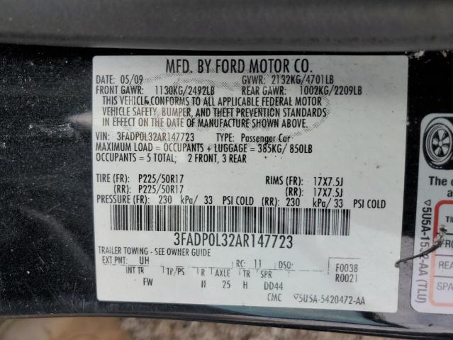 2010 Ford Fusion Hybrid VIN: 3FADP0L32AR147723 Lot: 62300844
