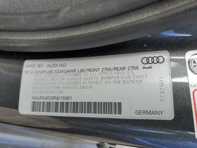 2015 Audi A6 Premium Plus VIN: WAUFGAFC0FN015961 Lot: 62517604