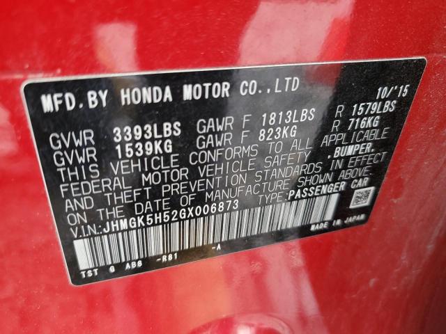 2016 HONDA FIT LX - JHMGK5H52GX006873