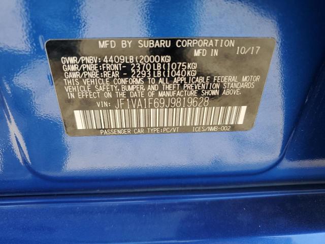 2018 Subaru Wrx Limited VIN: JF1VA1F69J9819628 Lot: 61734694