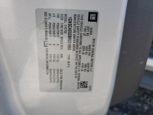 2011 Chevrolet Tahoe C1500 Ls VIN: 1GNSCAE02BR231860 Lot: 61969894