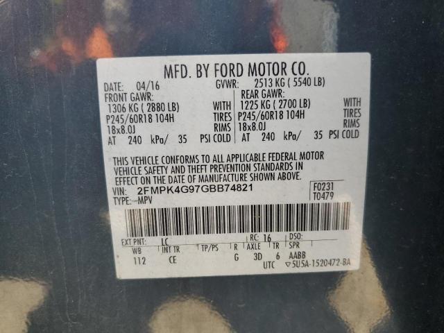 2FMPK4G97GBB74821 2016 FORD EDGE - Image 13