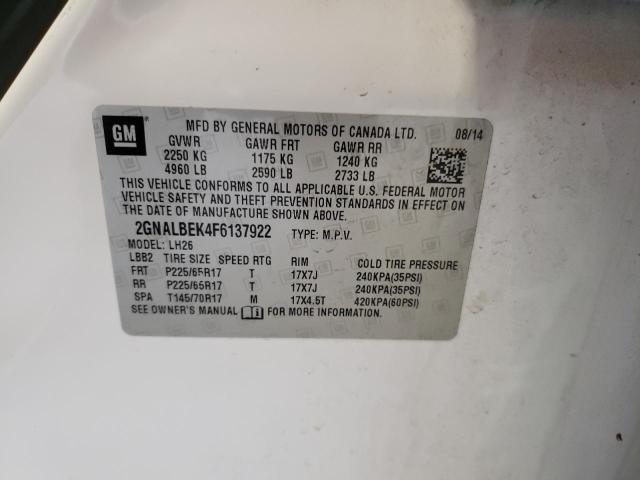 2015 CHEVROLET EQUINOX LT - 2GNALBEK4F6137922