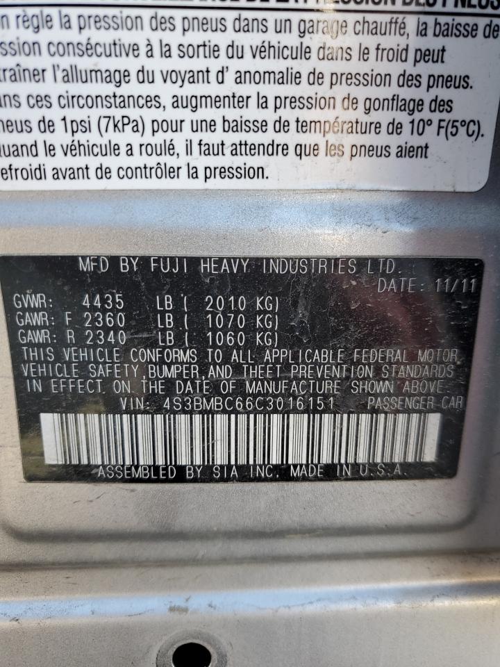 4S3BMBC66C3016151 2012 Subaru Legacy 2.5I Premium