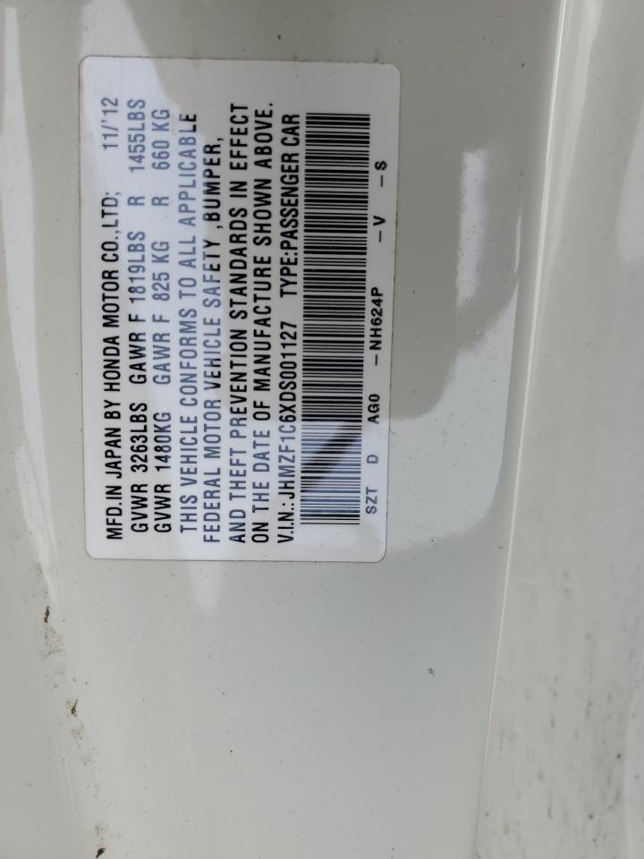 JHMZF1C6XDS001127 2013 Honda Cr-Z Ex