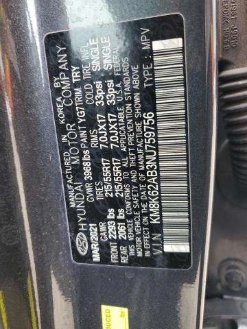 2022 HYUNDAI KONA SEL KM8K62AB3NU759756  62927294