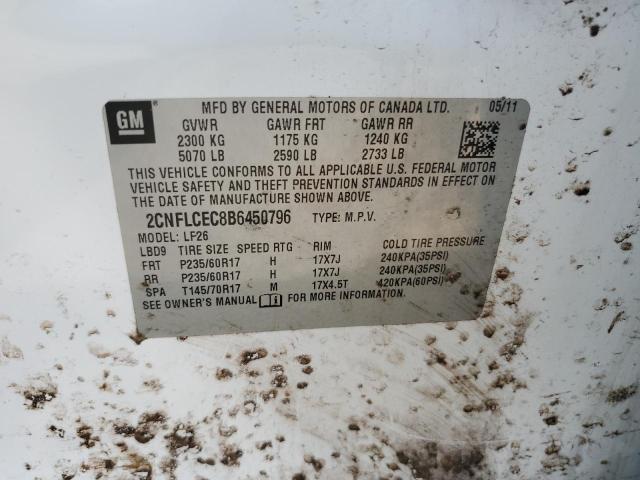 2CNFLCEC8B6450796 2011 Chevrolet Equinox Ls