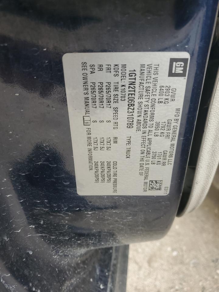1GTN2TE06BZ310789 2011 GMC Sierra K1500