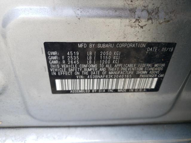 2019 SUBARU LEGACY 2.5 - 4S3BNAF63K3040165