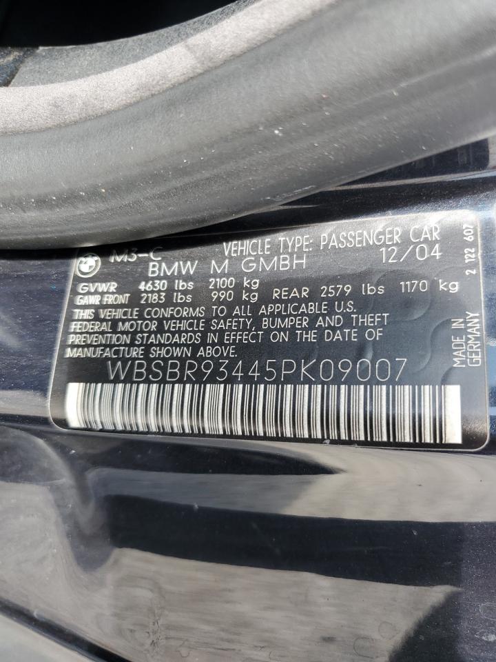 WBSBR93445PK09007 2005 BMW M3