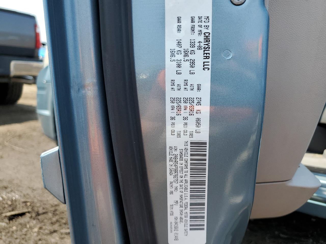 2A8HR54P98R782757 2008 Chrysler Town & Country Touring