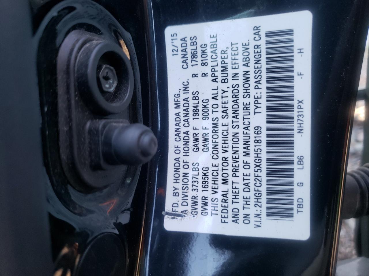 2HGFC2F5XGH518169 2016 Honda Civic Lx 2HGFC2F5XGH518169 2016 Honda Civic Lx