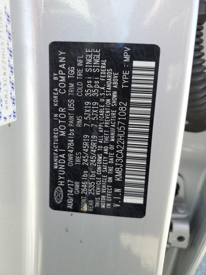 KM8J3CA22HU571082 2017 Hyundai Tucson Limited