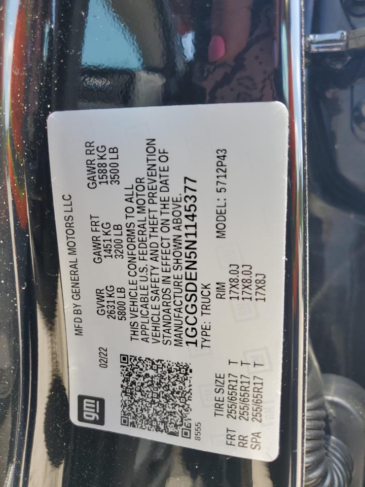 1GCGSDEN5N1145377 2022 Chevrolet Colorado Z71