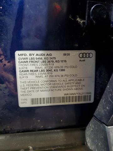 VIN WA1ANAFY2L2111645 2020 Audi Q5, Premium no.14