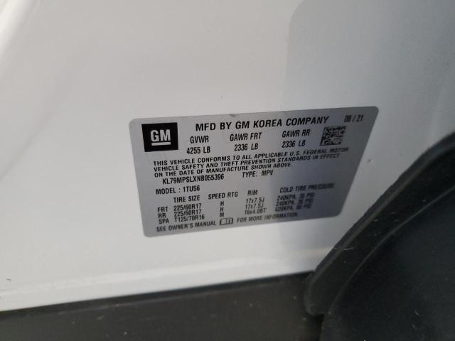 2022 Chevrolet Trailblazer Lt VIN: KL79MPSLXNB055396 Lot: 60914694