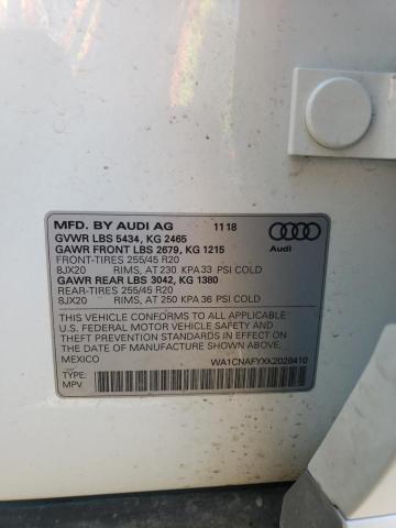 2019 AUDI Q5 PRESTIG WA1CNAFYXK2028410